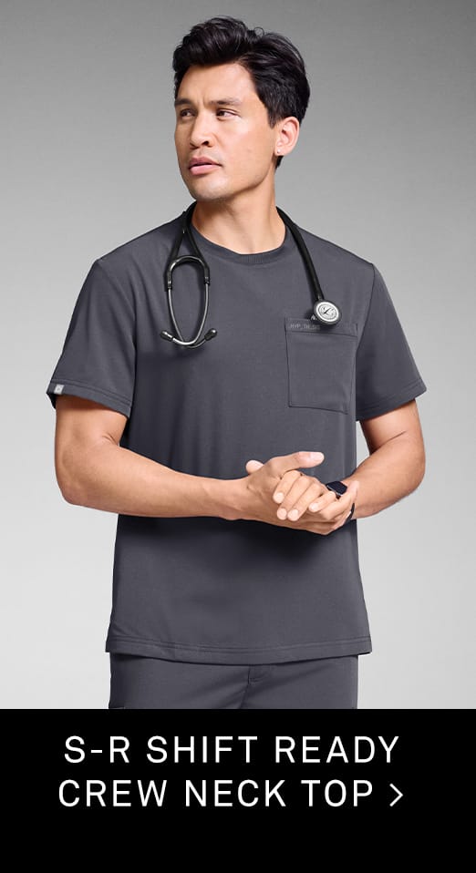 S-R Shift Ready Crew Neck Scrub Top