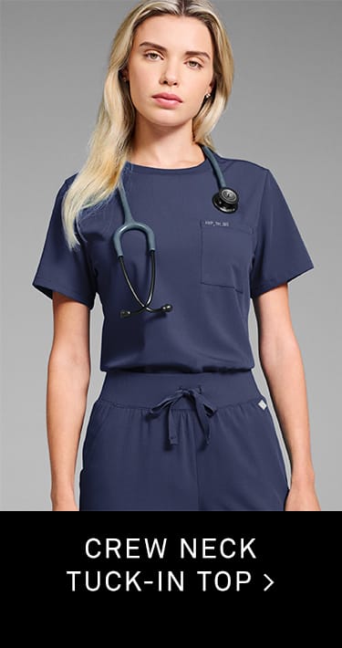 Crew Neck Tuck-In Scrub Top