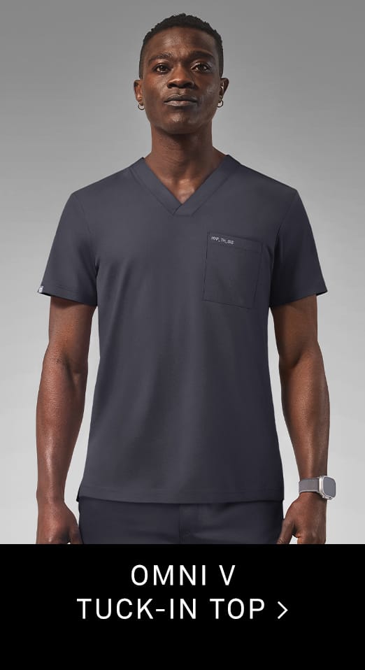 Omni V Tuck-in Scrub Top
