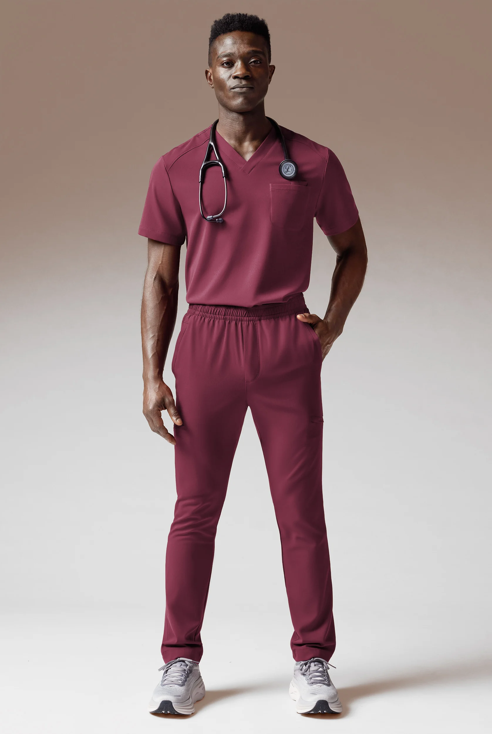 Hypothesis System Men&rsquo;s 3-Pocket V-Neck Tuck In/Wear Out Scrub Top