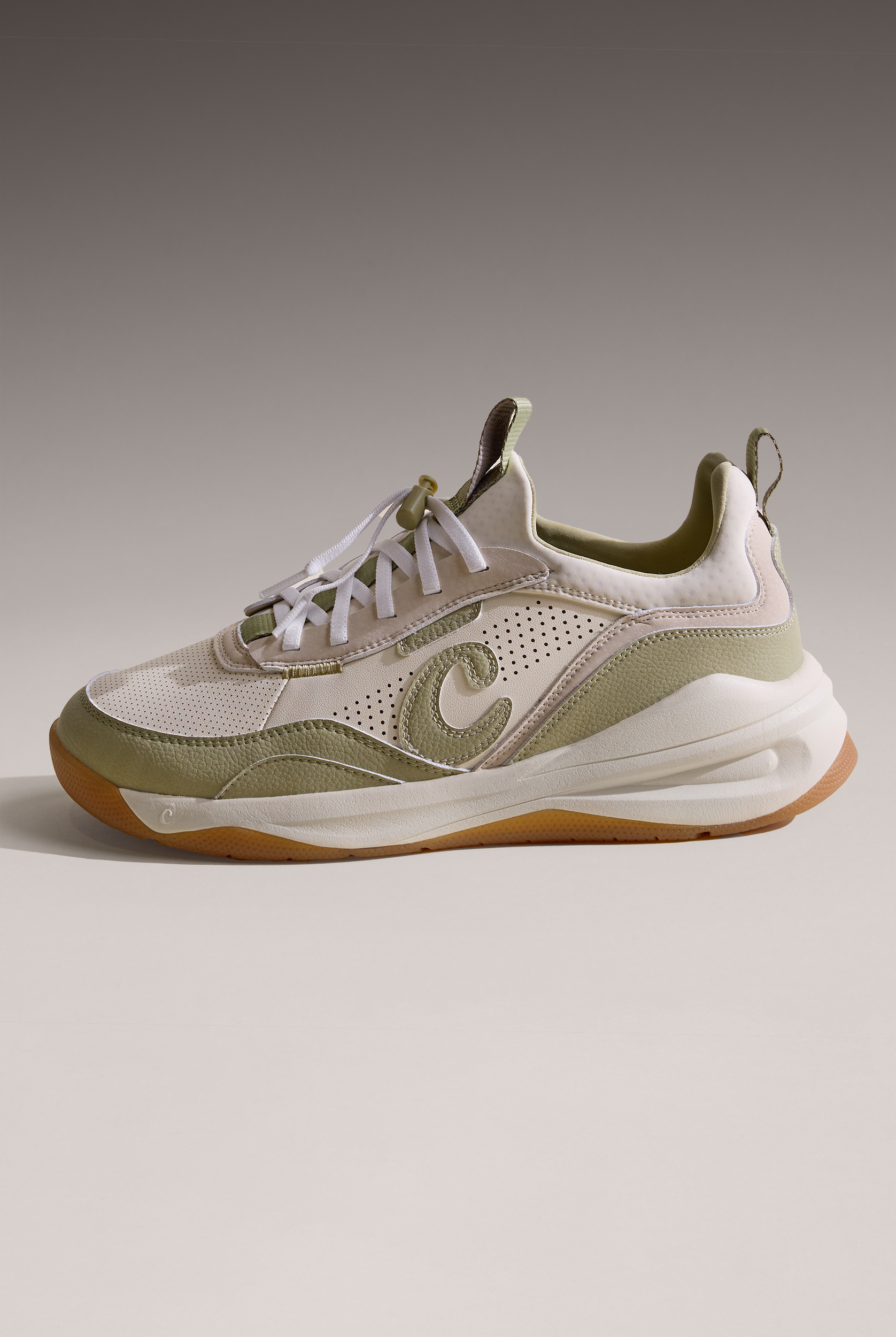 Clove Women's Strada White / Sage / Gum Athletic Lace up Shoe