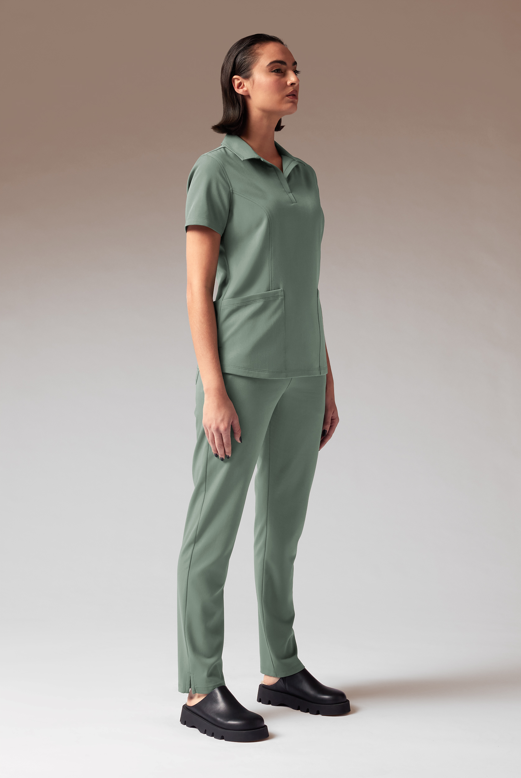 Hypothesis A-S All Situation Women’s 3-Pocket Polo Neck Scrub Top