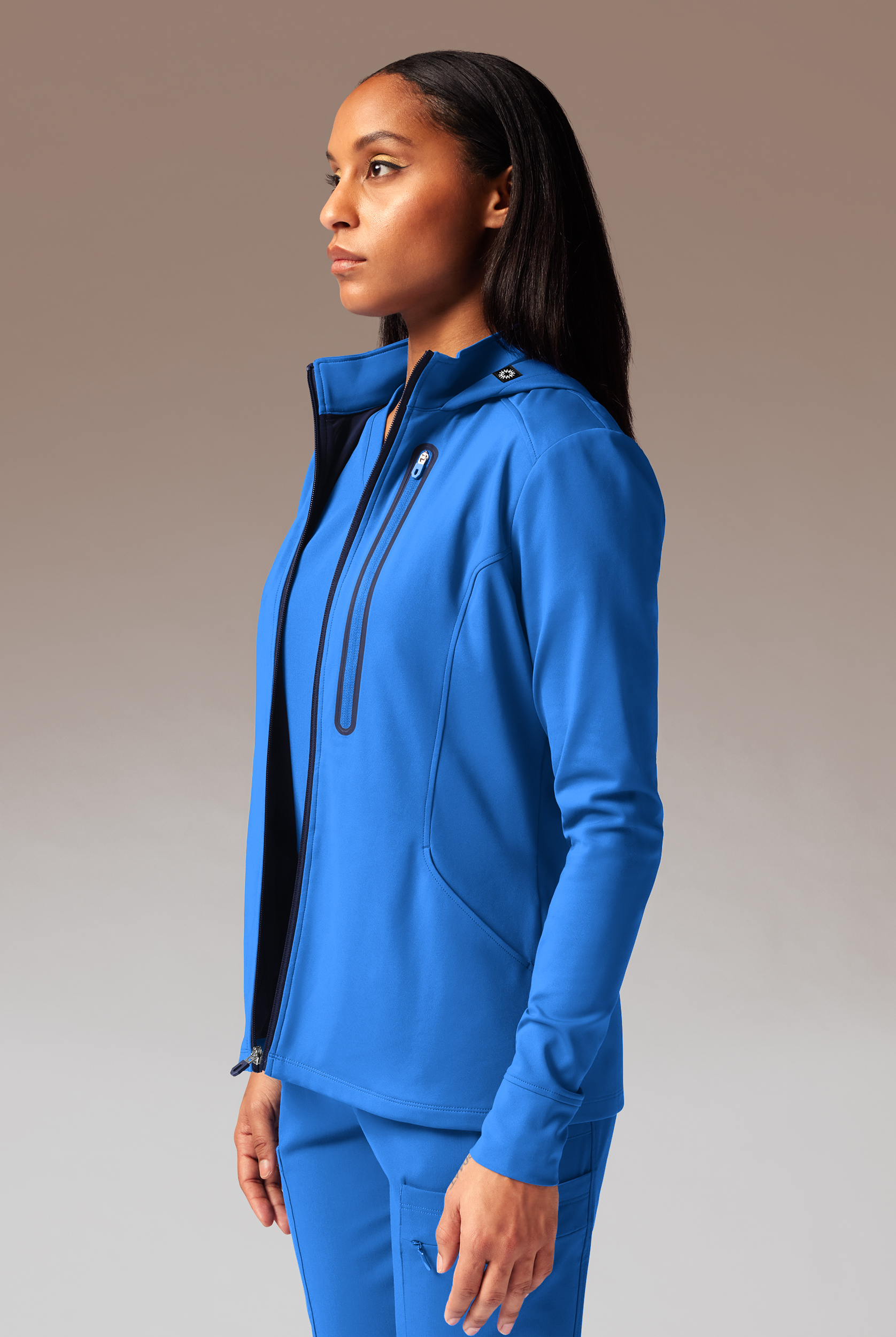 Hypothesis Super-Dermal Women’s Zip Front Multi-Pocket Scrub Jacket