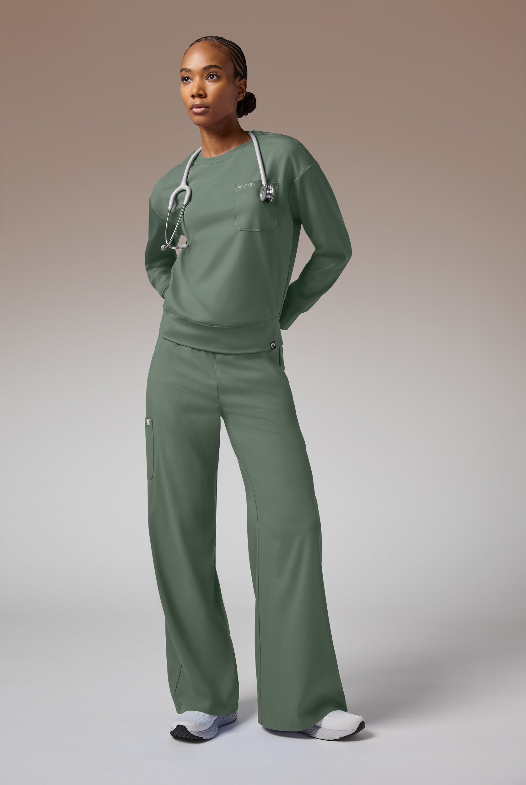 Hypothesis Omni Base Women's Knit Crew Neck Scrub Pullover