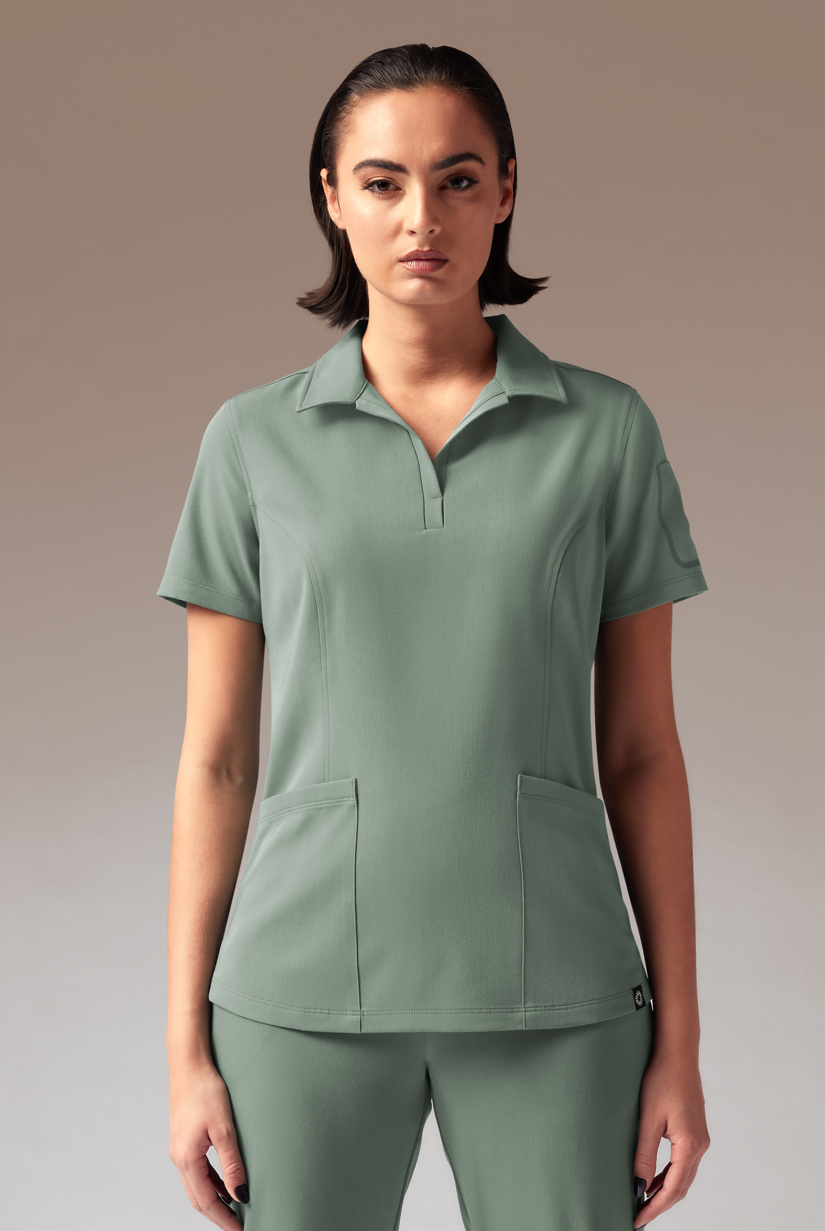 Hypothesis A-S All Situation Women’s 3-Pocket Polo Neck Scrub Top