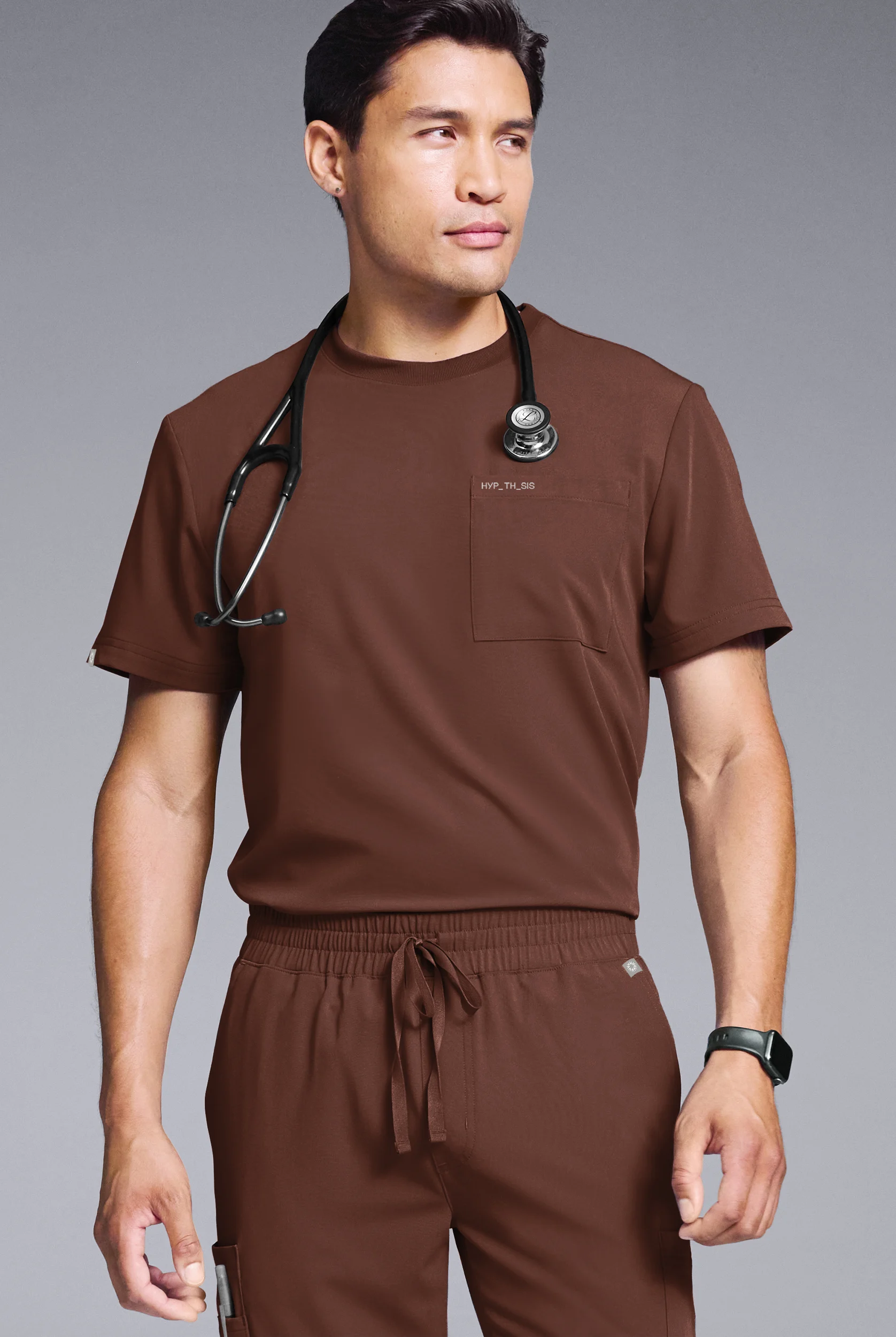 Hypothesis S-R Shift Ready Men&rsquo;s 1-Pocket Tuck-In Crew Neck Scrub Top
